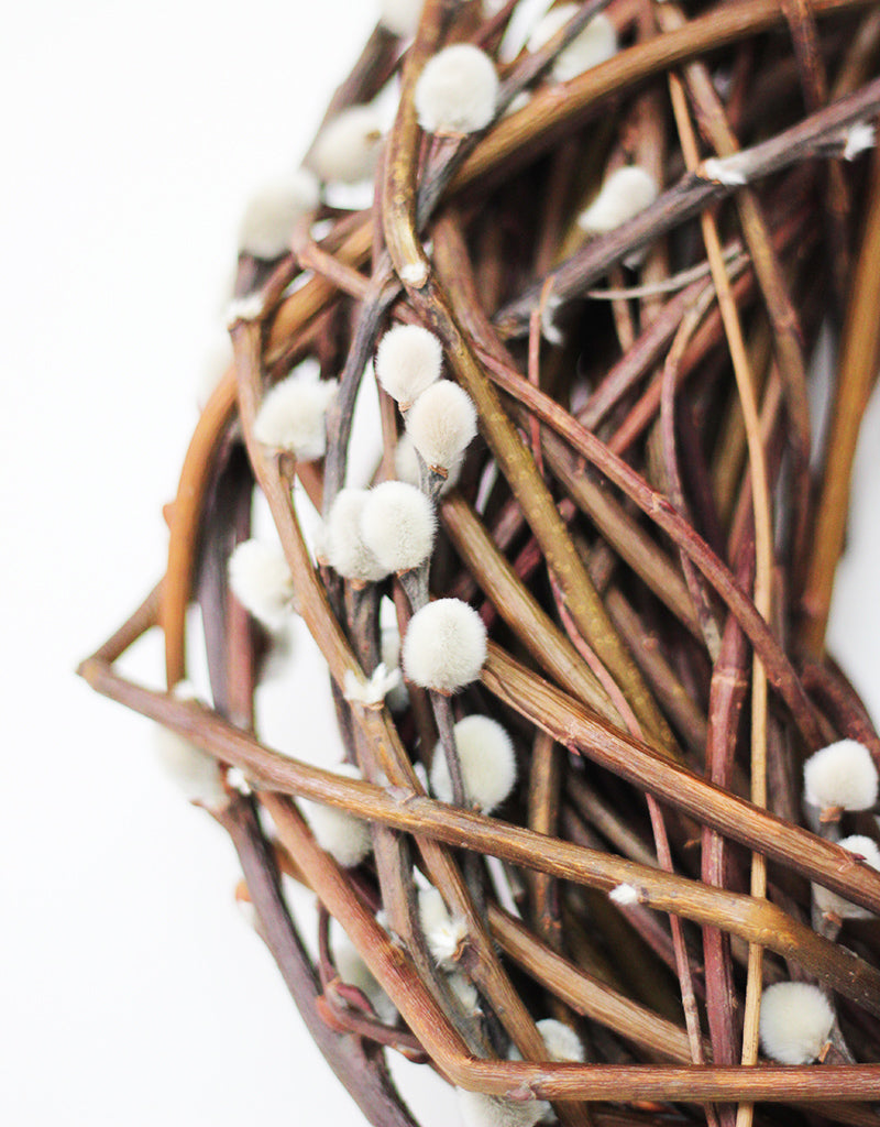 Dried Pussy Willow door Wreath