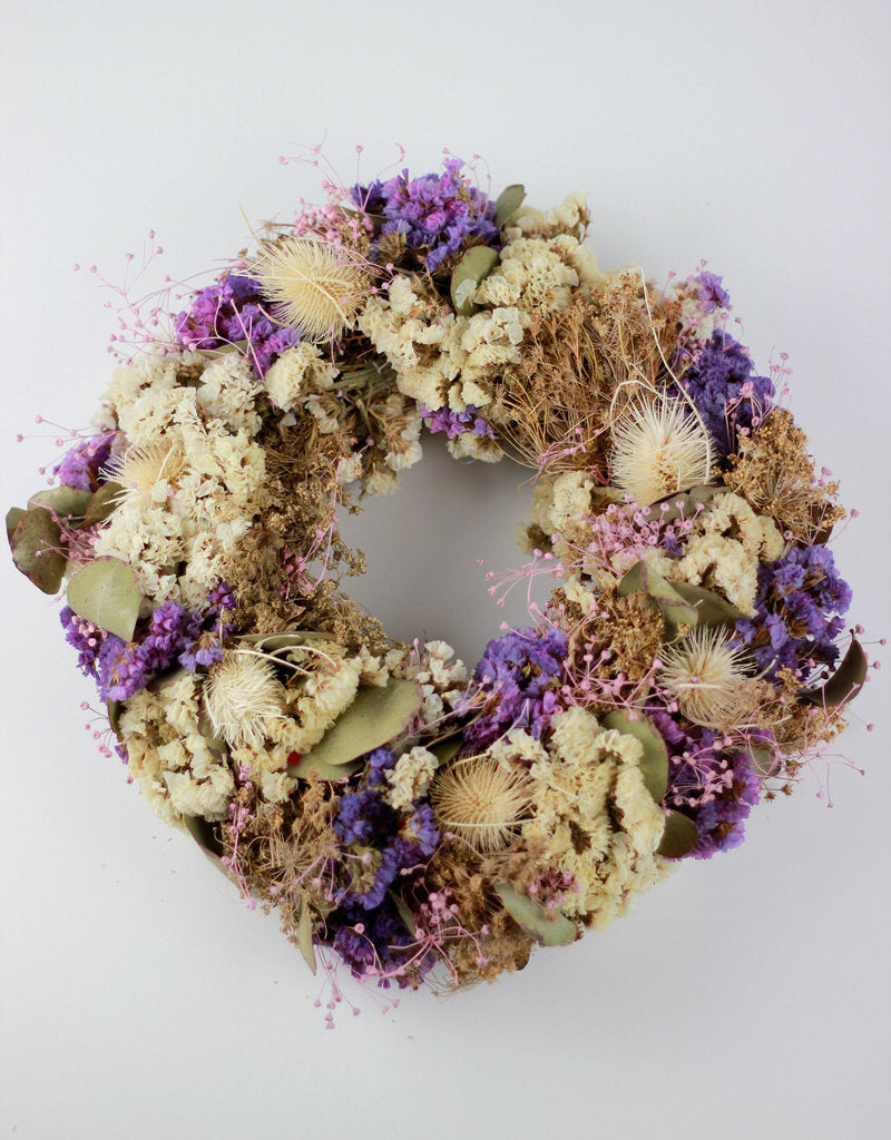 Dried Wreath - Lilac Natural