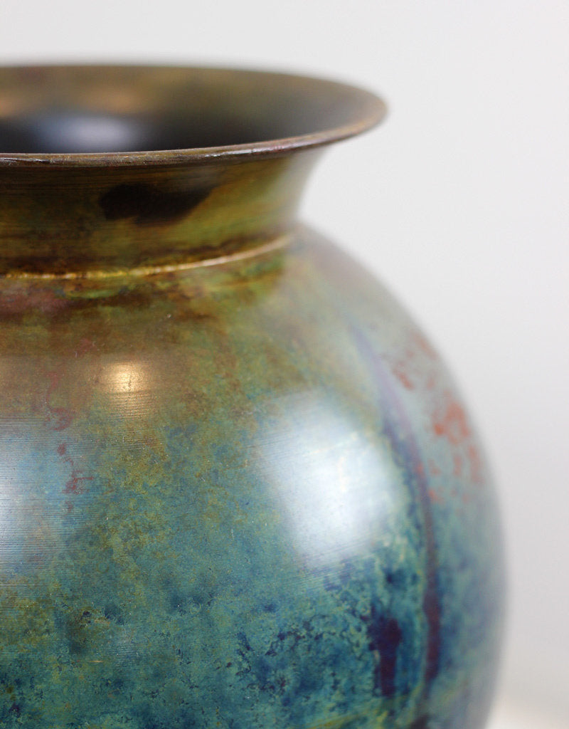 Marble Effect Metal Globe Vase, 26 cm
