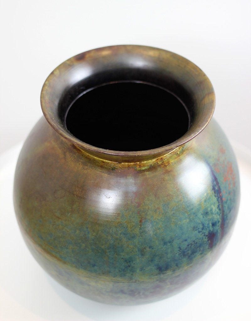 Marble Effect Metal Globe Vase