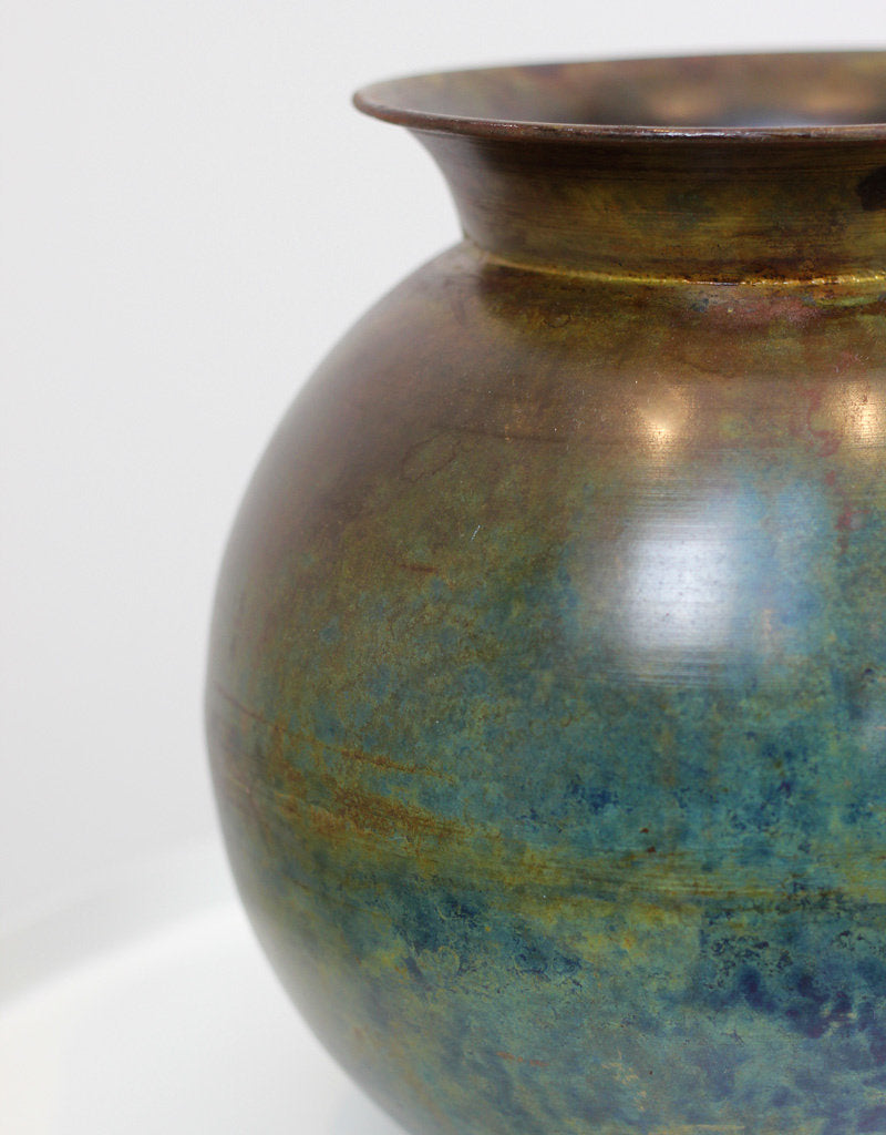 Marble Effect Metal Globe Vase Home Decor