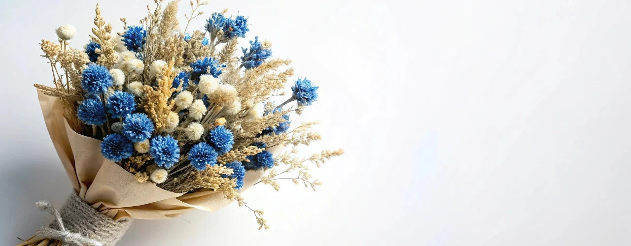 blue dried flowers
