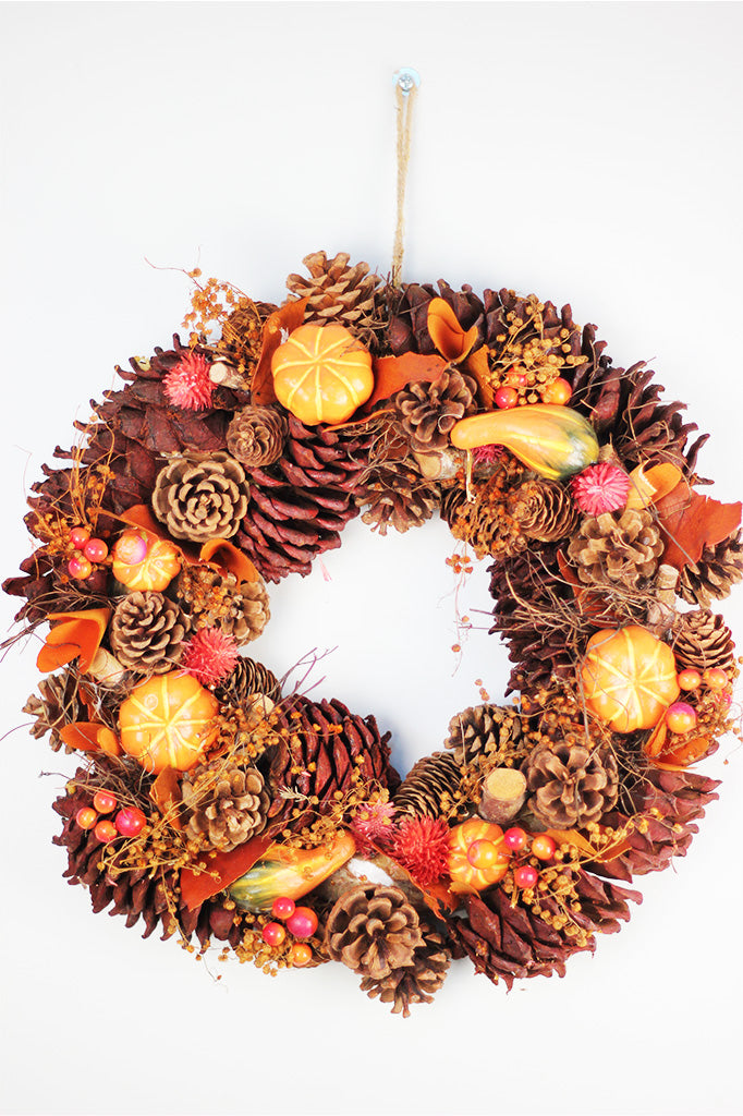 Dried Autumn Cone Wreath