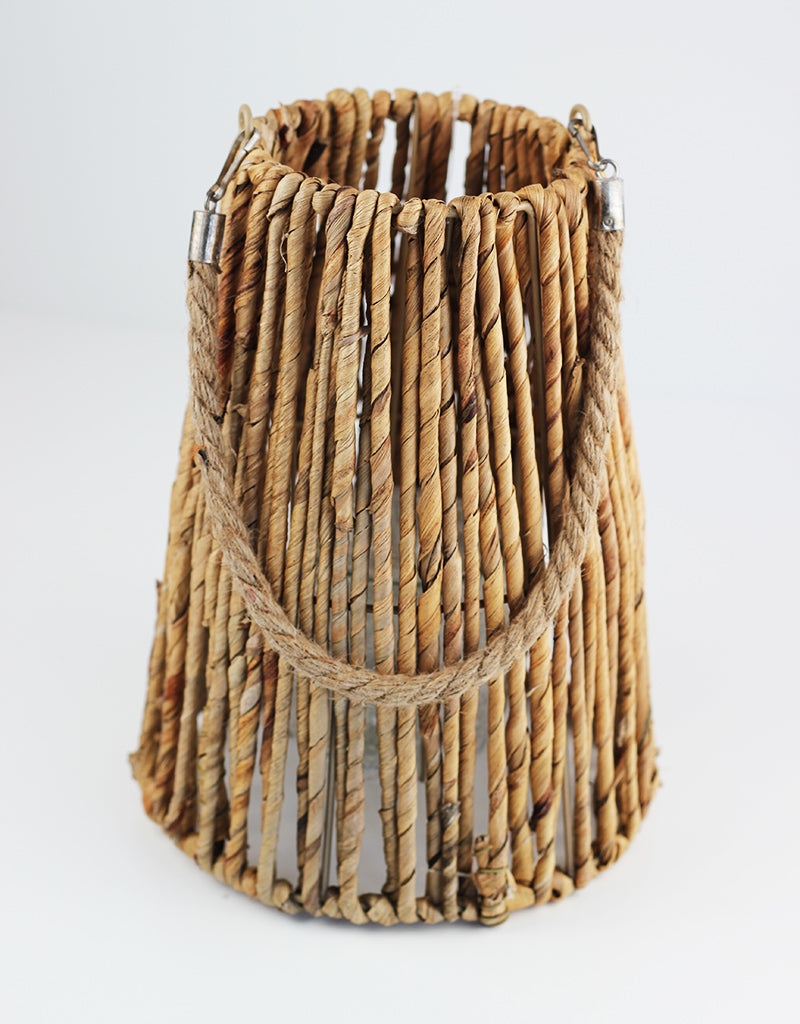 Natural Wicker Candle Lantern 
