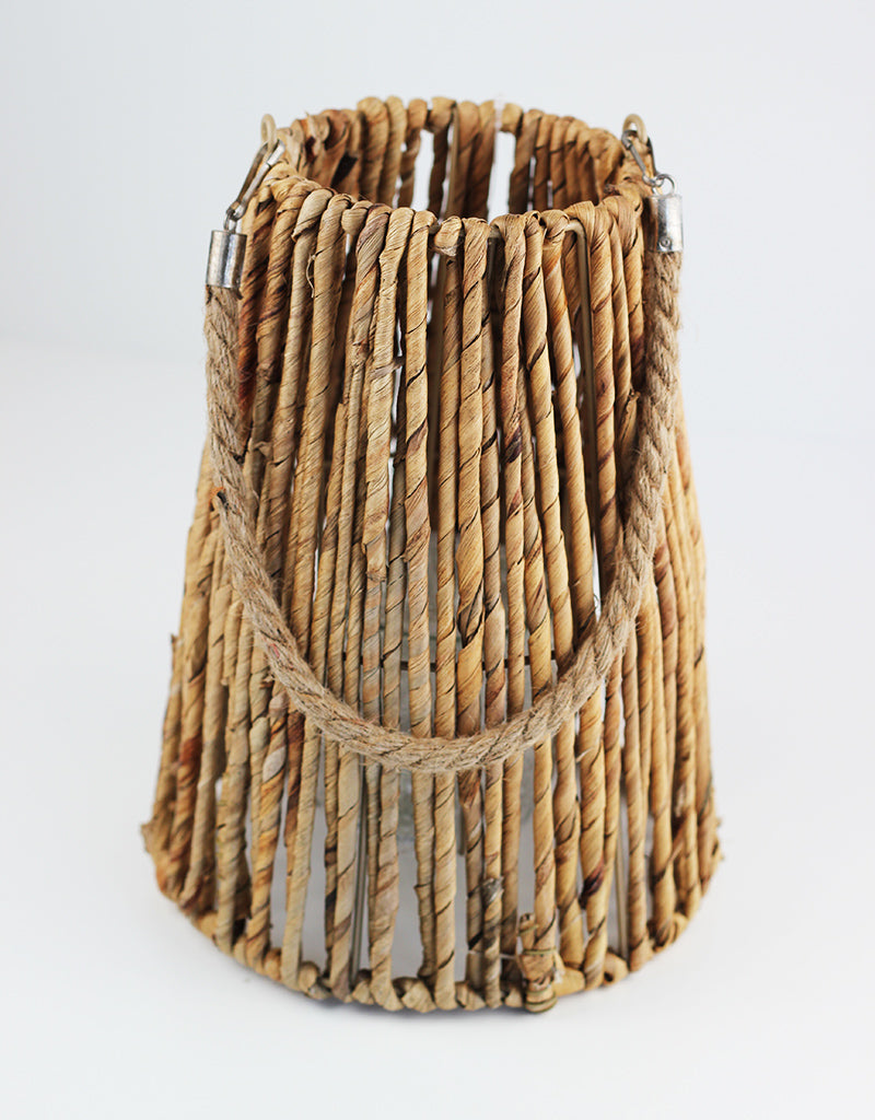 Natural Wicker Candle Lantern 