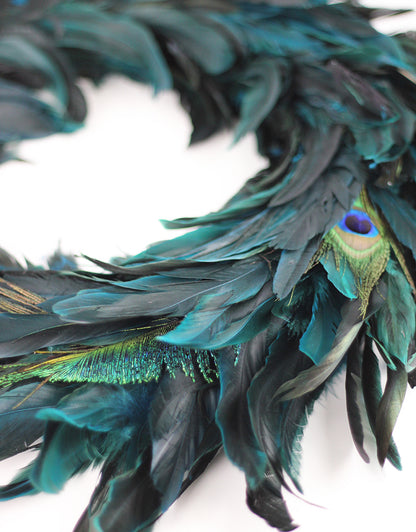 dried Peacock Feather Wreath