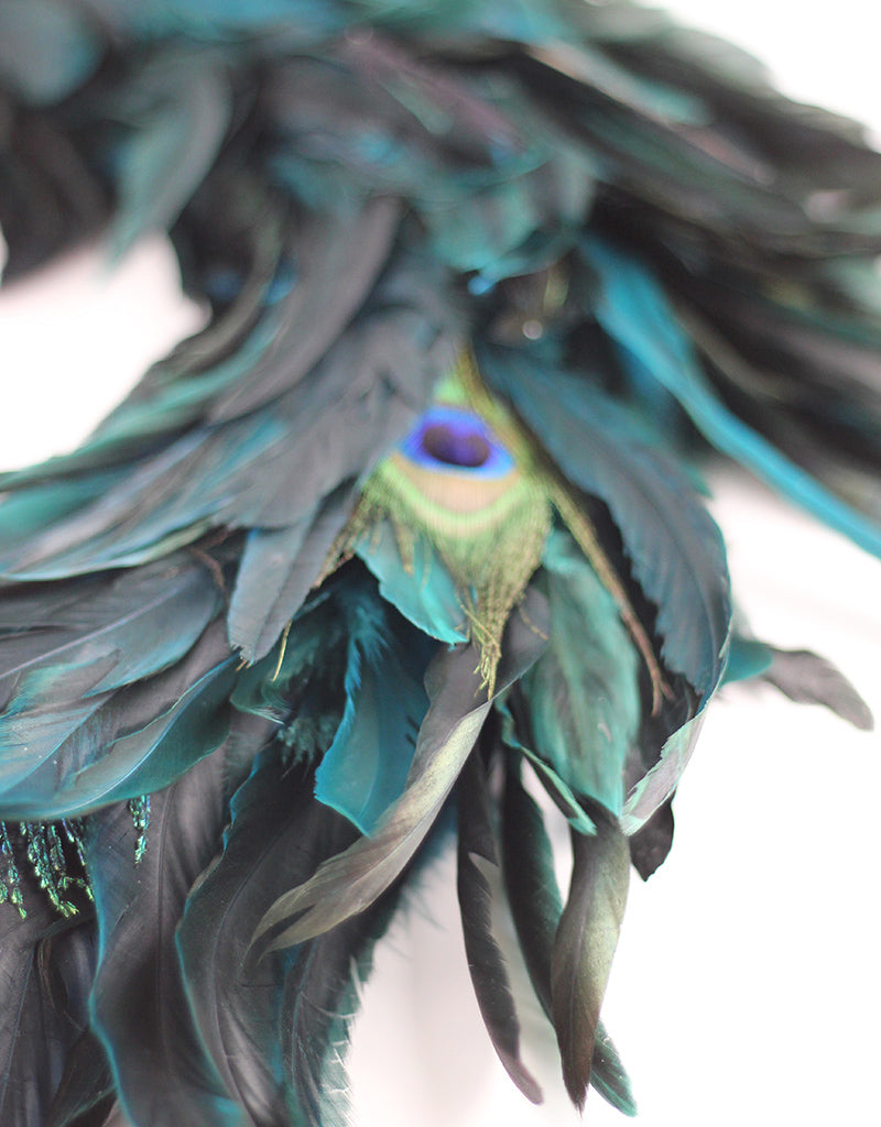 natural Peacock Feather Wreath