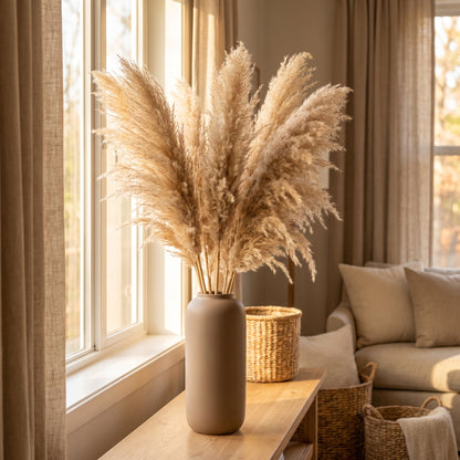 Dried Natural Semi bleached pampas