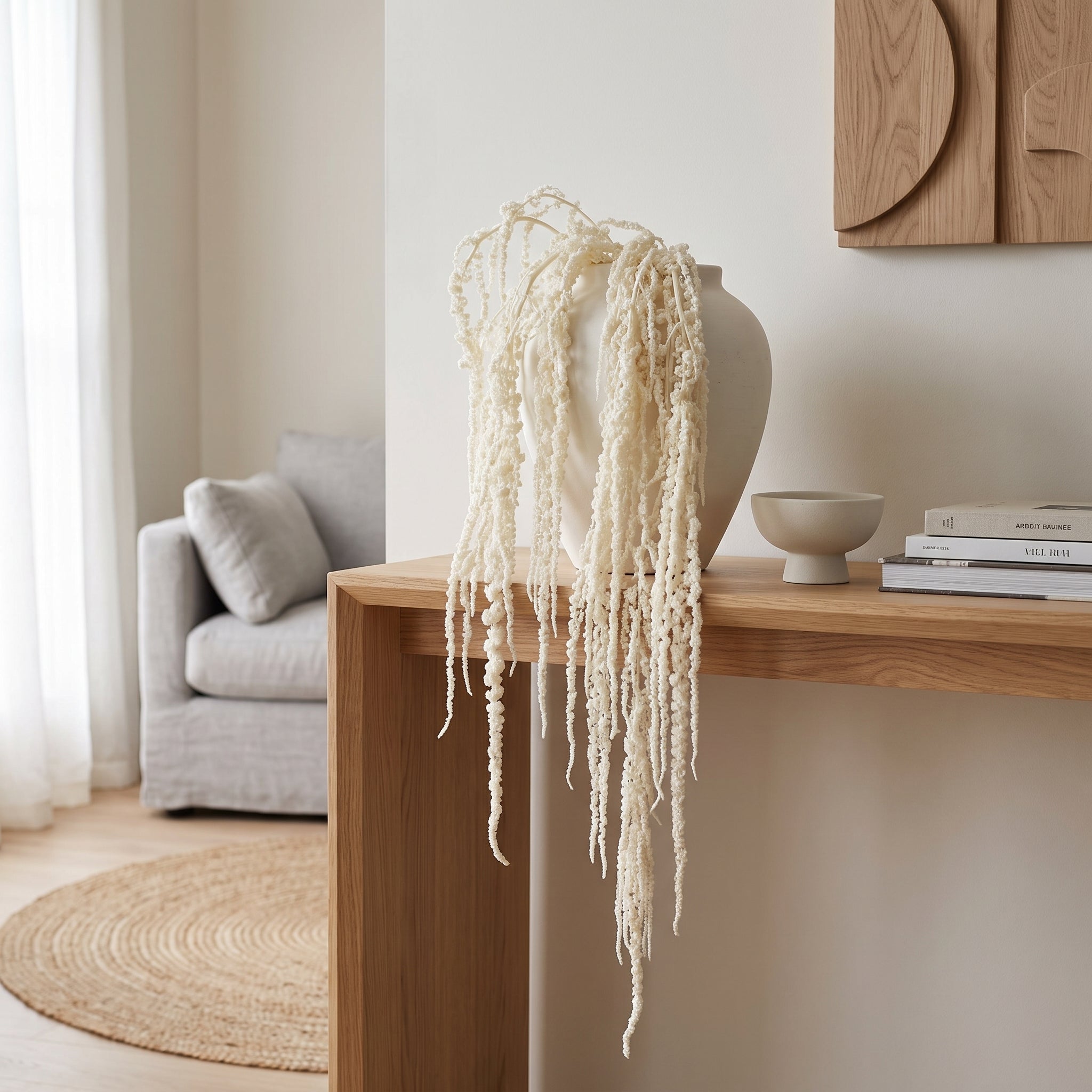 Preserved Amaranthus Flowers - Bleached Bunch, 65 cm