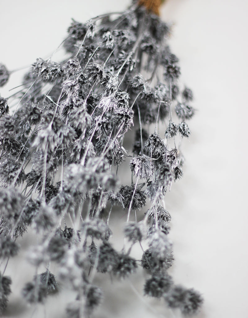 Drued silver flowers