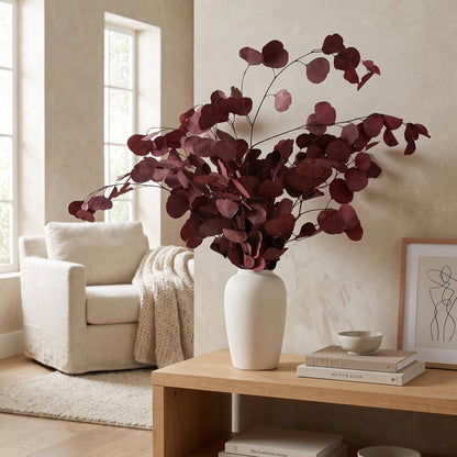 red leaves in vase
