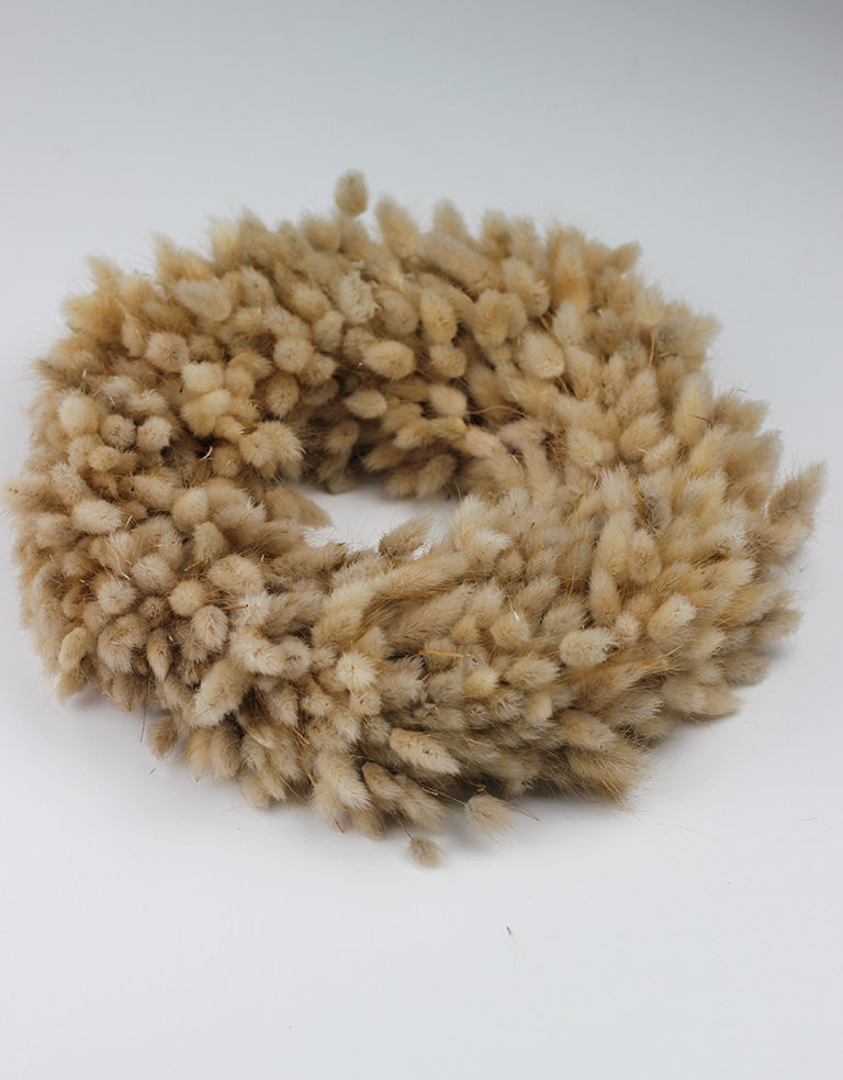 dried bunny tails door wreath