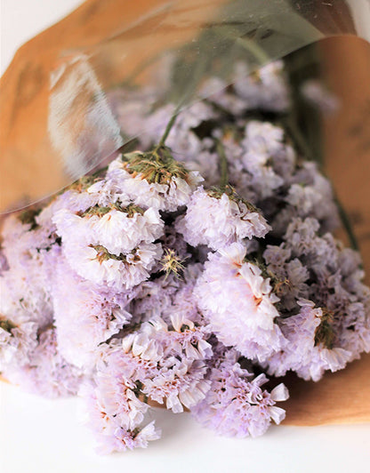 Dried Statis Dried Statice Flowers l lilac Bunch - 55 cm l Dried Flowers & Decor
