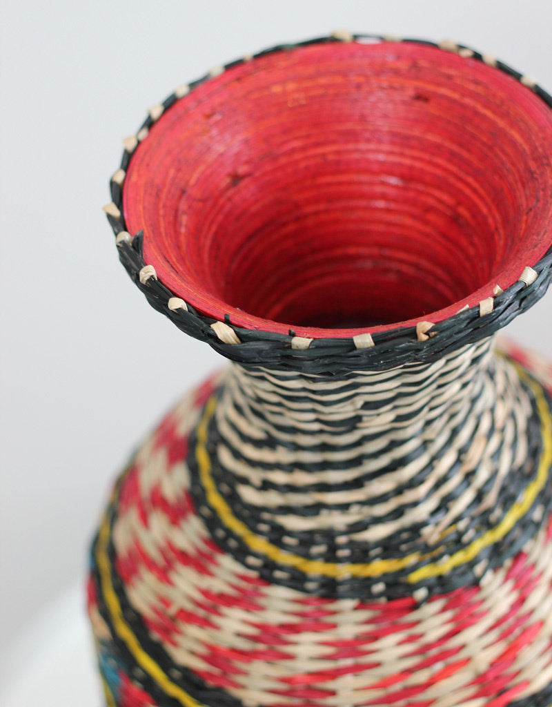 African Style Woven Grass Finish Vase