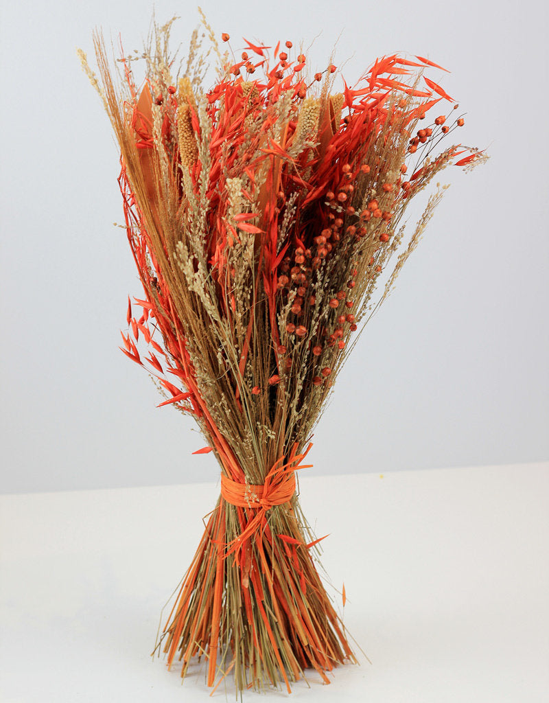 Dried Sheaf Bouquet - Orange Selection
