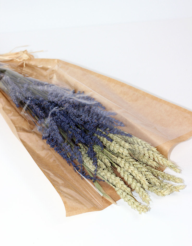 Dried Bouquet - Triticum, Lavender Selection, 55 cm