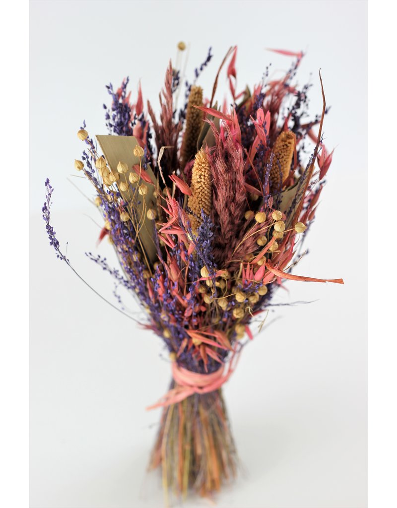 Dried Sheaf Bouquet - Harvest Pink Selection, 30 cm