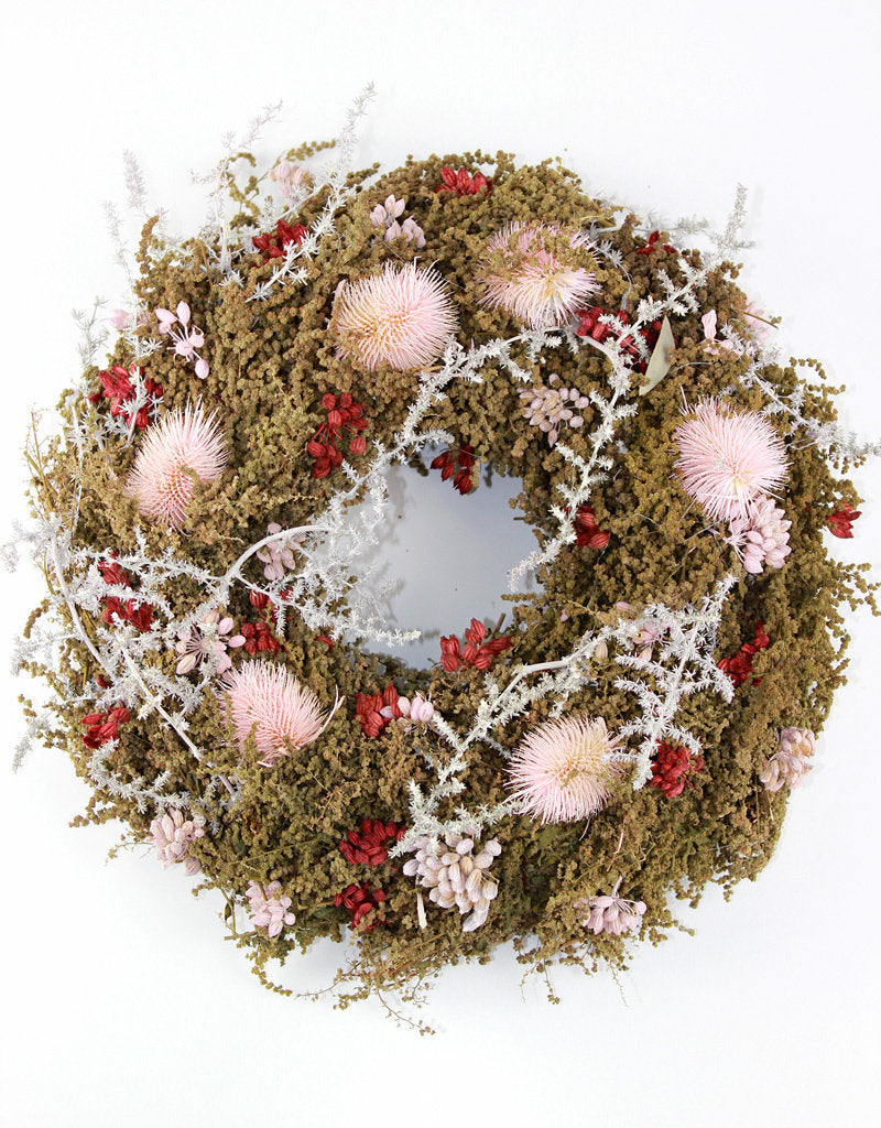 Dried Wreath Sensation Deluxe - Light Pink, 40 cm