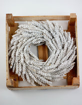 Dried Triticum Wreath Frosted White Online UK