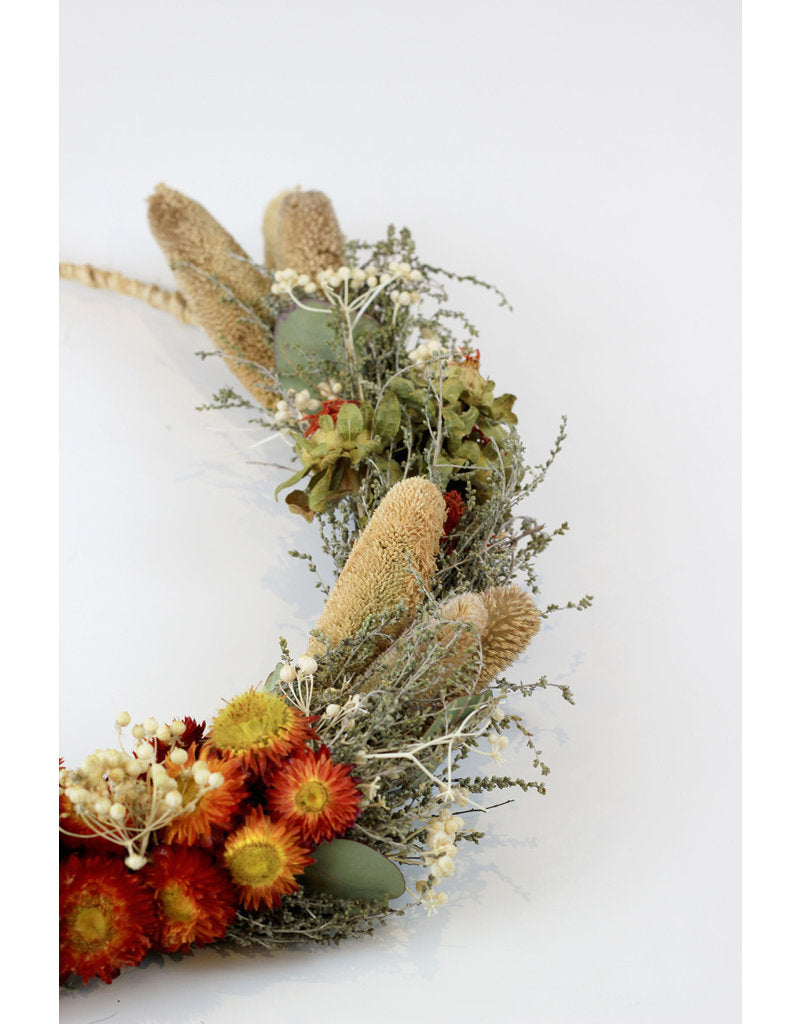 Deluxe Flower Hoop Wreath with Babala UK Natural