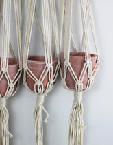 Macrame Hanging Planter with triple terracotta pots UK