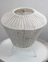 White Rope &amp; Metal Frame Candle Lantern - Incl. Candle Glass, 35 cm